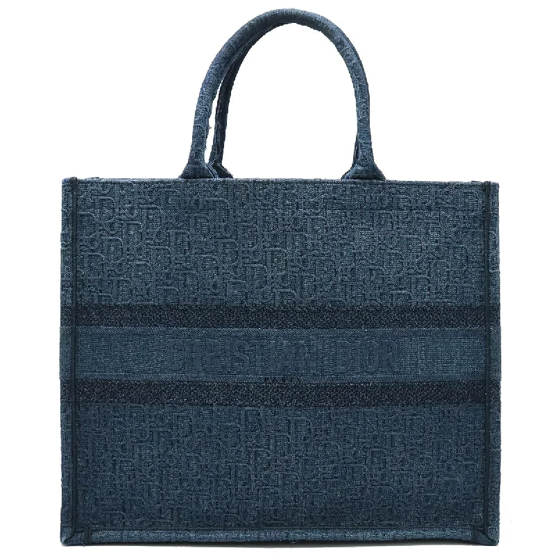 Christian Dior Book Tote Canvas Bag Blue