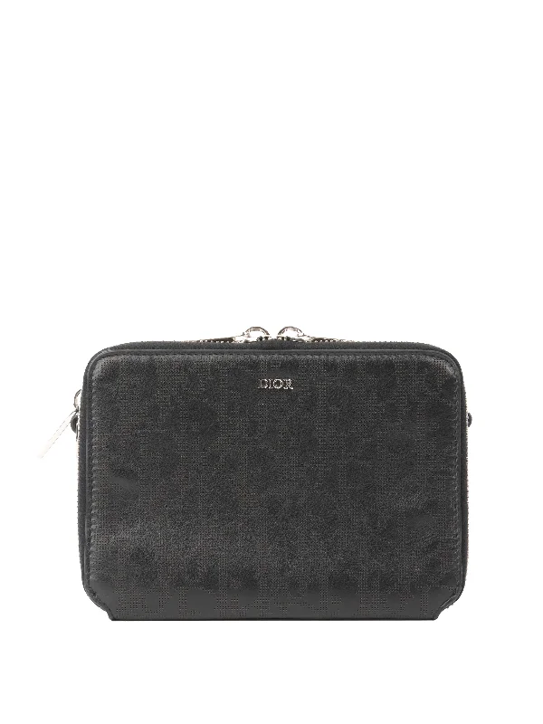 Dior Black Monogram Double Zip Camera Bag.