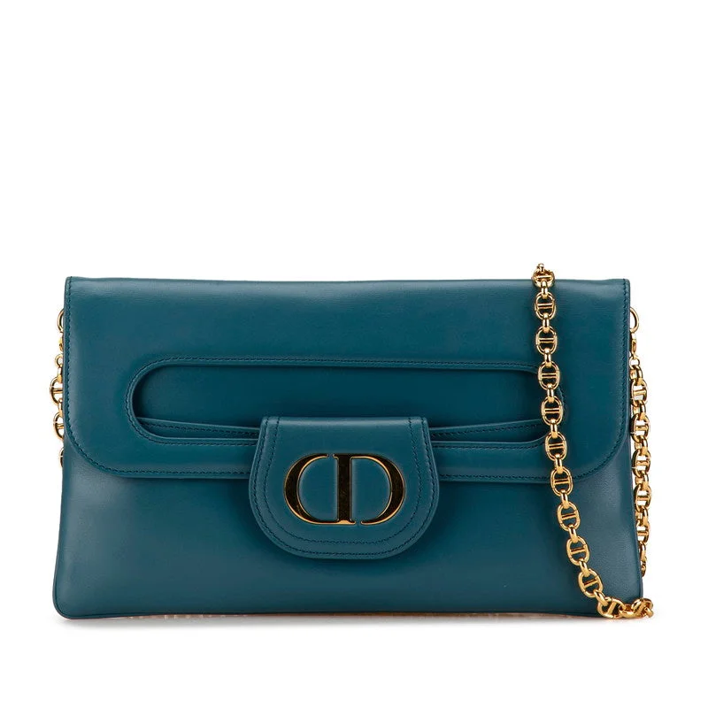 Dior Leather CD Logo 2WAY Clutch Shoulder Bag