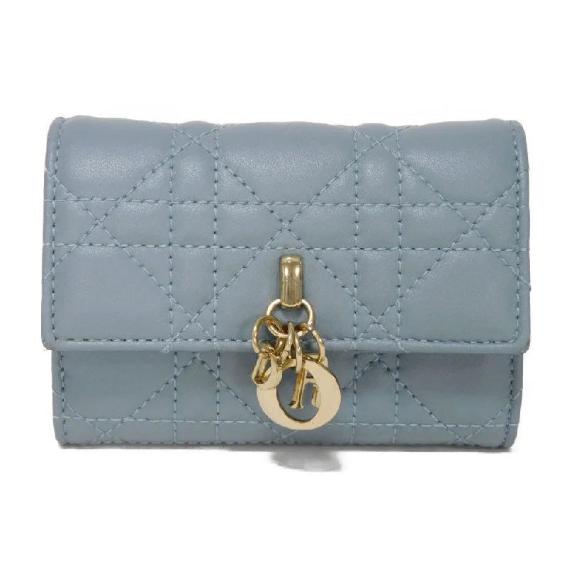 Dior Bifold Wallet S0966ONMJ_M81B lambskin Cloud blue Canage Glycine Wallet