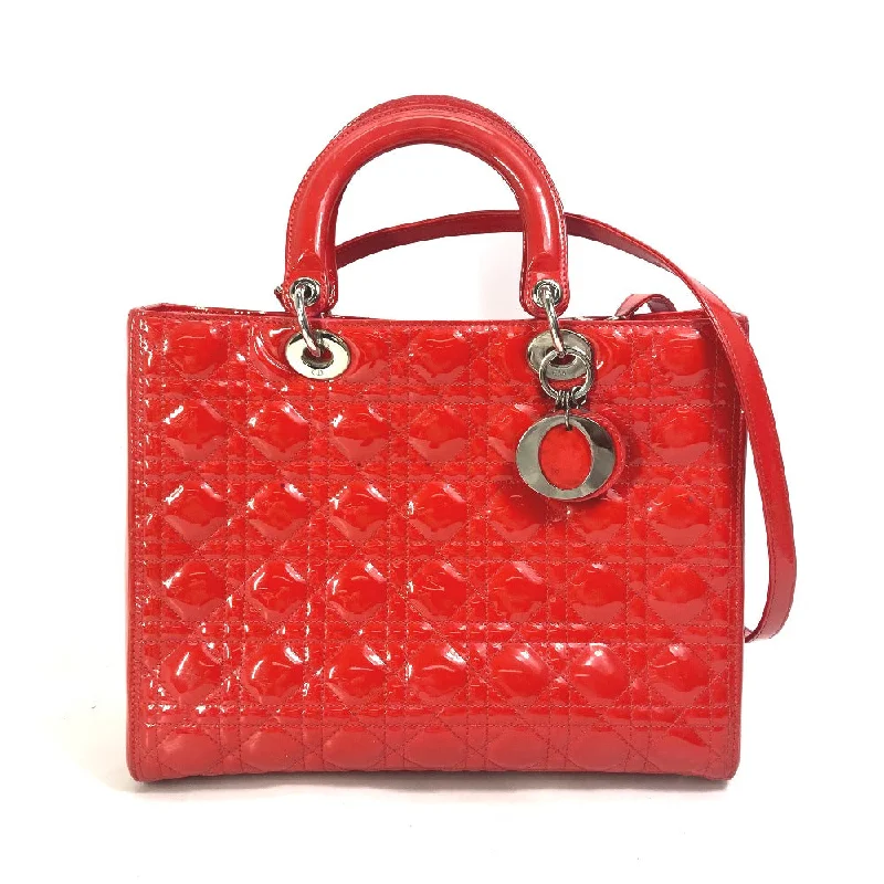 Dior Handbag enamel Red type Canage Lady Dior LADY DIOR Women Used Authentic