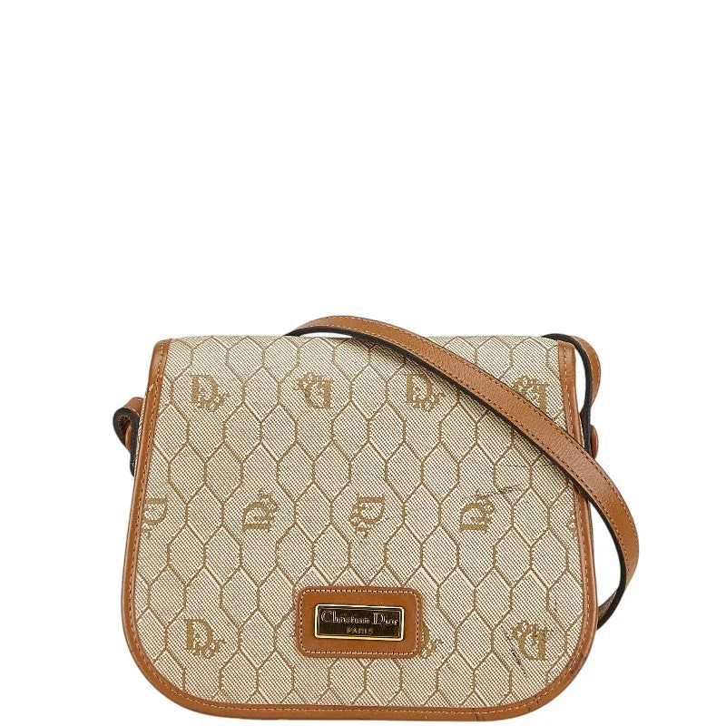 Dior Honeycomb Canvas Leather Shoulder Bag