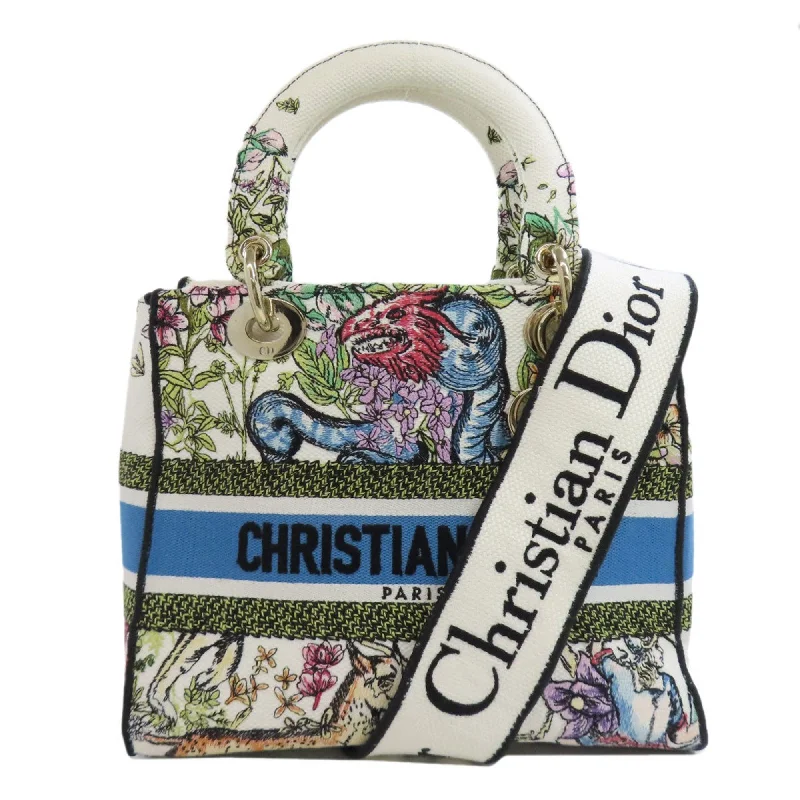 Christian Dior Lady D-Lite Handbag Canvas Women's