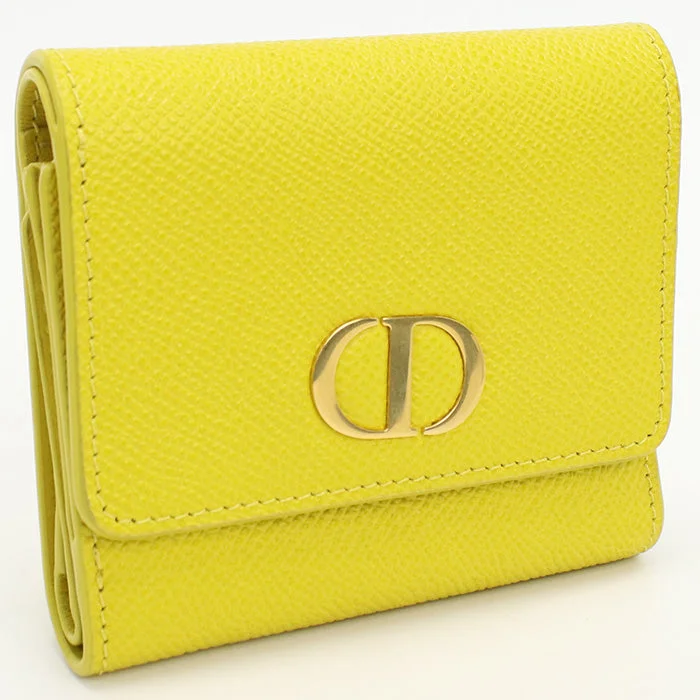 Christian Dior S2084OBAE Tri-fold wallet 30 Montaigne Lotus wallet Grained calfskin,leather yellow Women