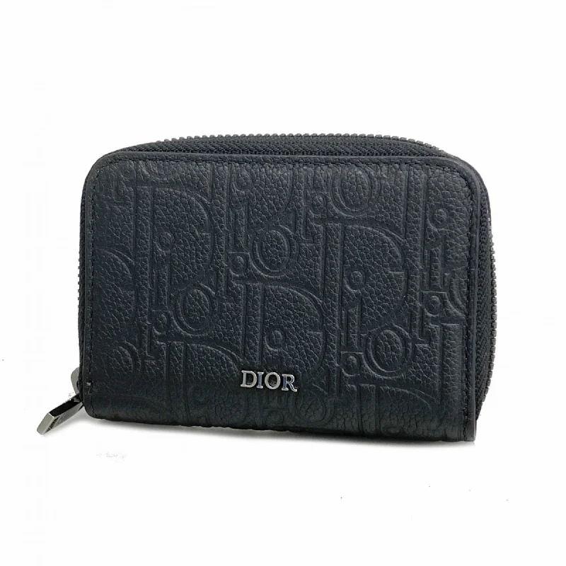 Christian Dior Wallet/Coin Case Leather Black Men's