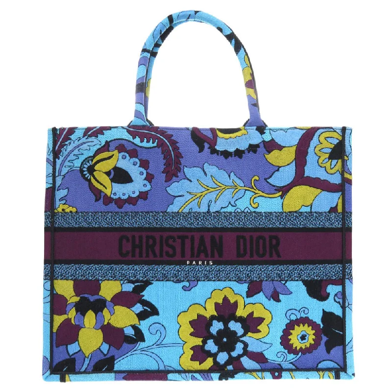 Christian Dior Tote Bag canvas blue book tote large