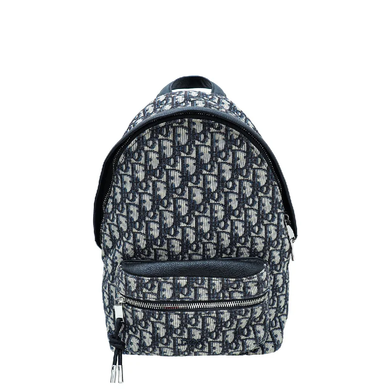 Christian Dior Navy Blue Oblique Backpack Small Bag