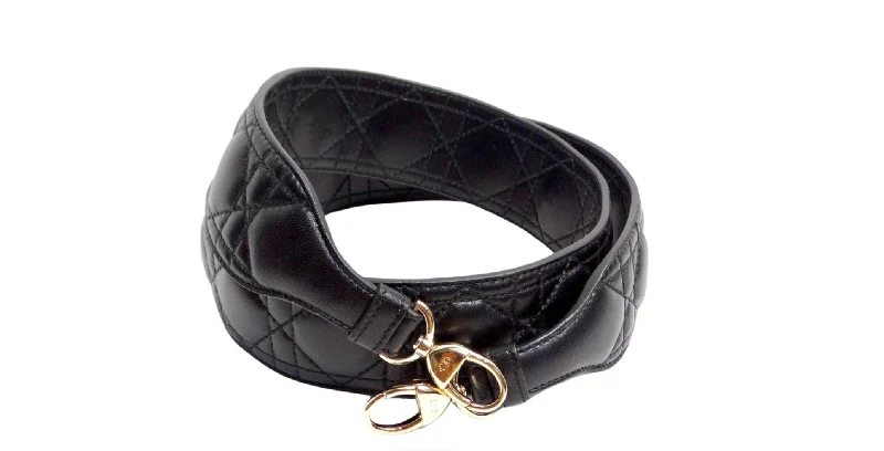 Christian Dior Lady Dior Black Leather Bag Strap