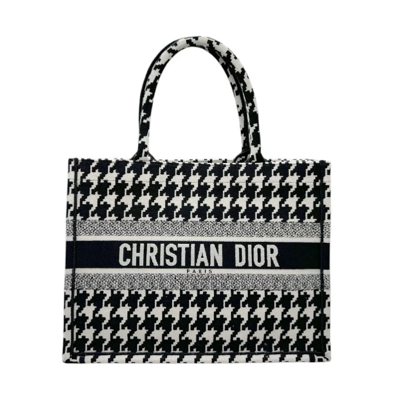 Christian Dior Handbag Tote Bag Book Medium Canvas Black x White Women's n0824