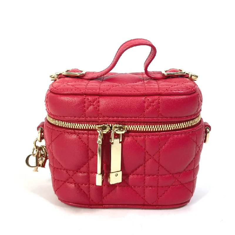 Dior Vanity bag S0918ONMJ leather Red type Lady Dior LADY DIOR Microvanity Cannage