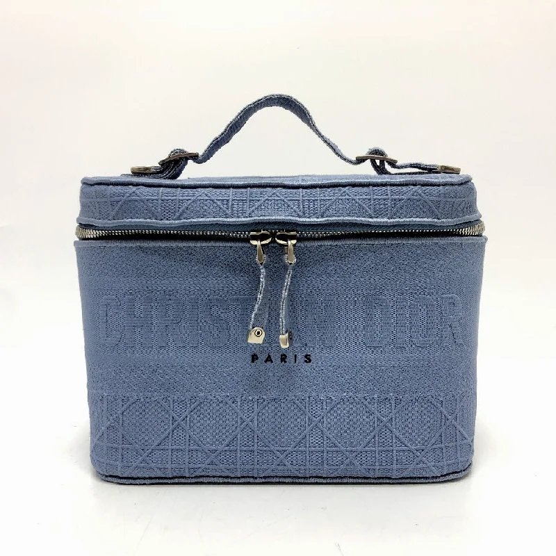 Dior Vanity bag canvas blue Canage Women Used Authentic