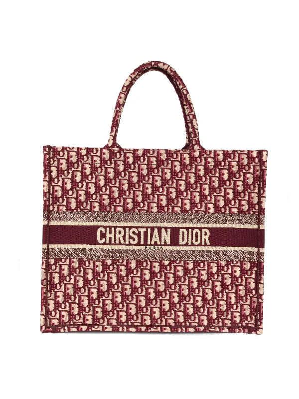 Dior Large Burgundy Oblique Book Tote