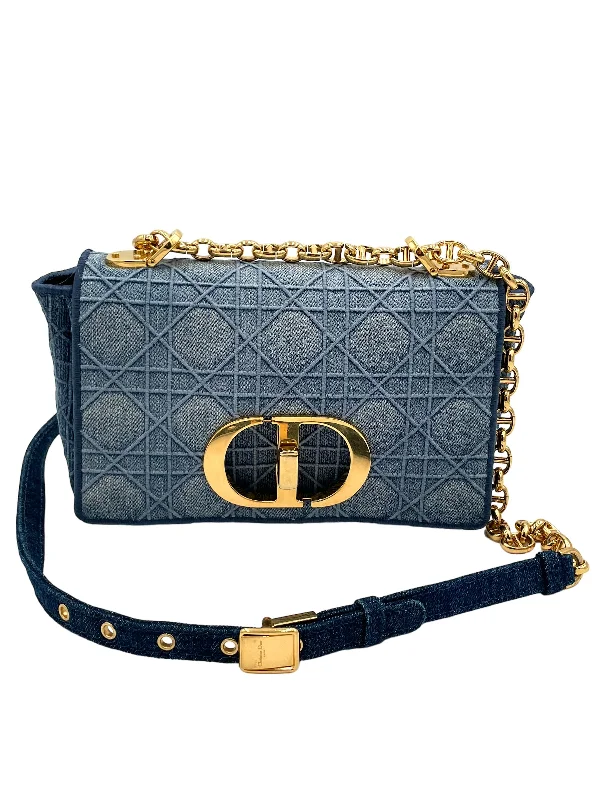 DIOR DENIM CANNAGE SMALL CARO BAG BLUE