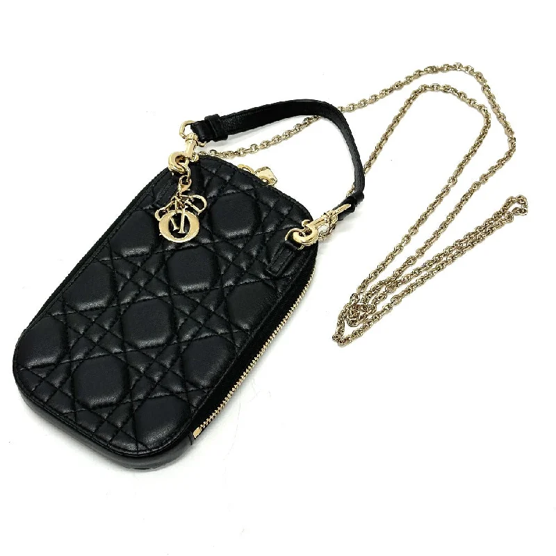 Christian Dior Shoulder Bag S0842ONMJ leather black Canage Phone case