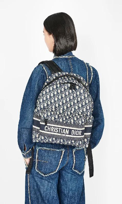 Dior Travel Backpack Blue Dior Oblique Jacquard