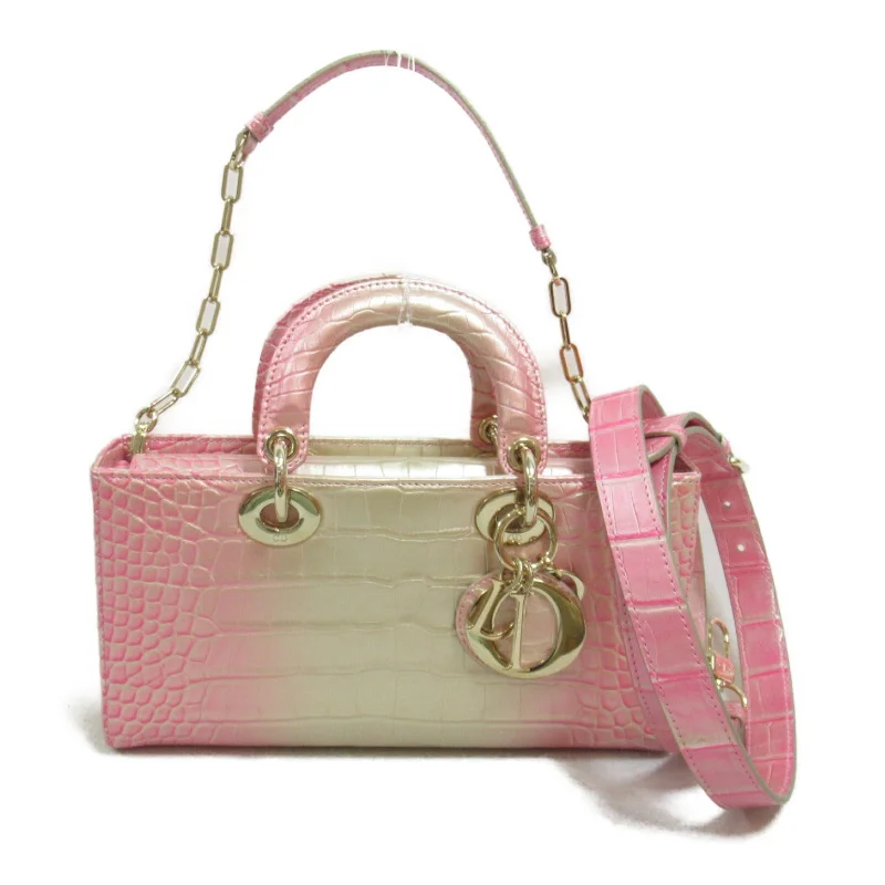 Dior Lady D-Joy Leather Croc Handbag