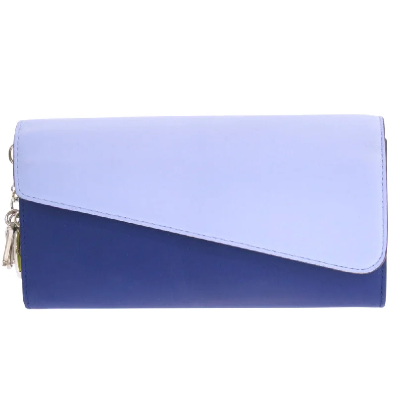 Christian Dior Long Wallet Purse leather blue By color