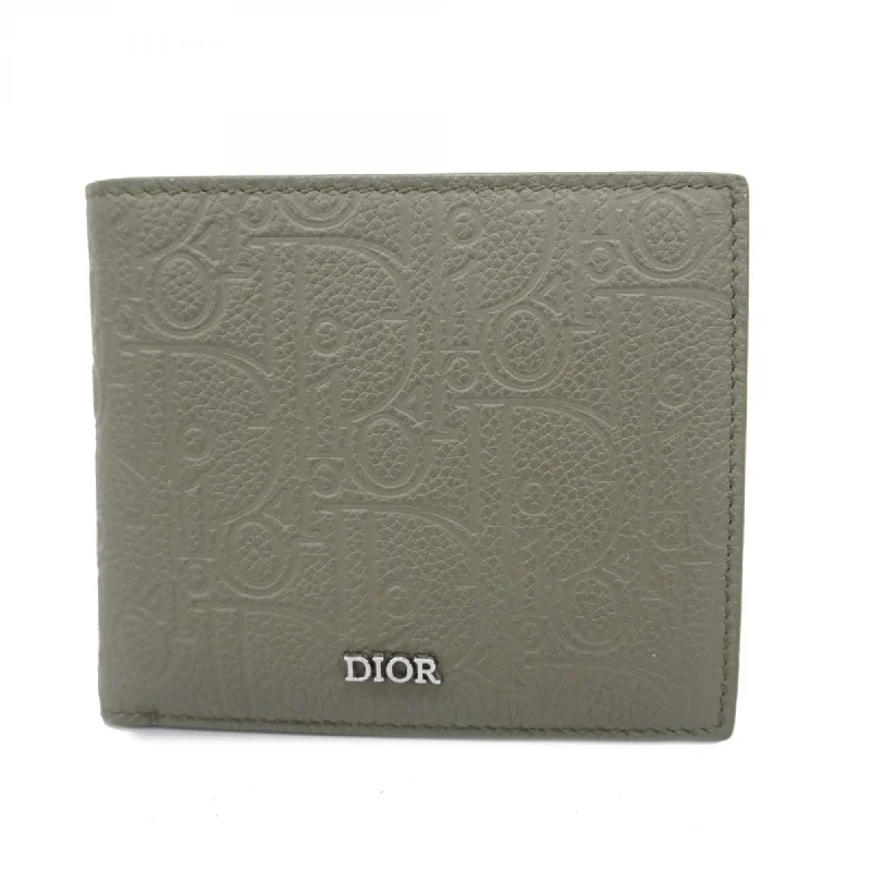 Christian Dior Wallet Gravity Leather Khaki Men's