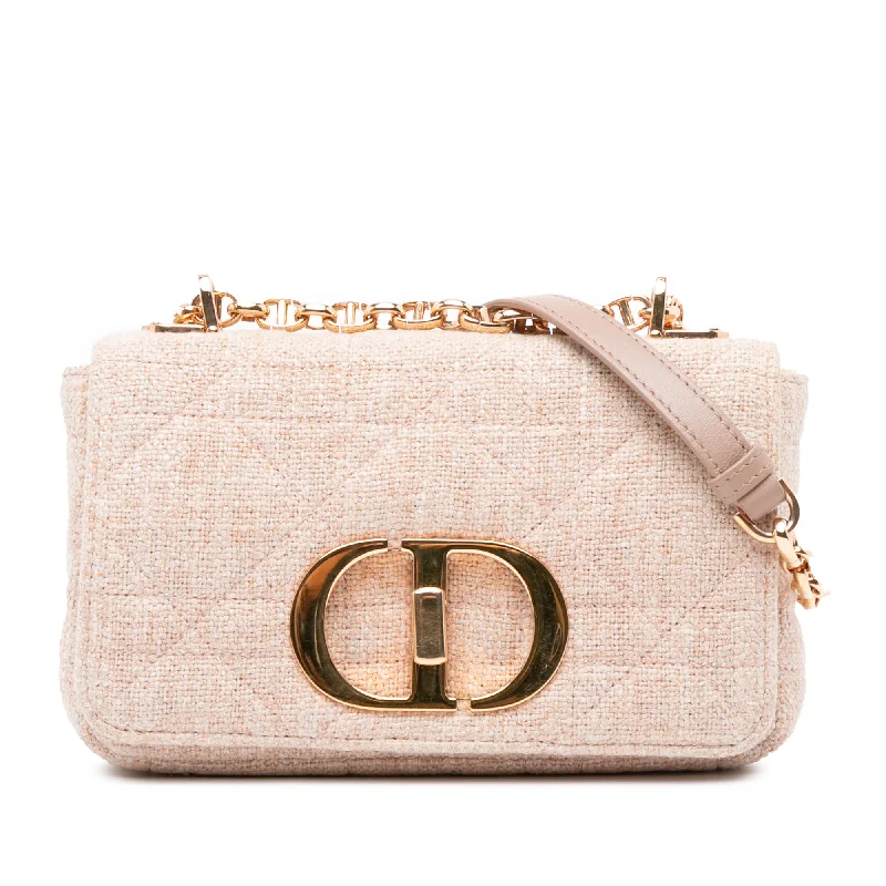 Pink Dior Small Linen Macrocannage Caro Bag