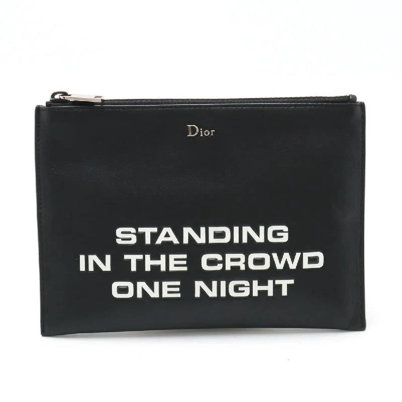 Dior Homme Leather Clutch Bag Black