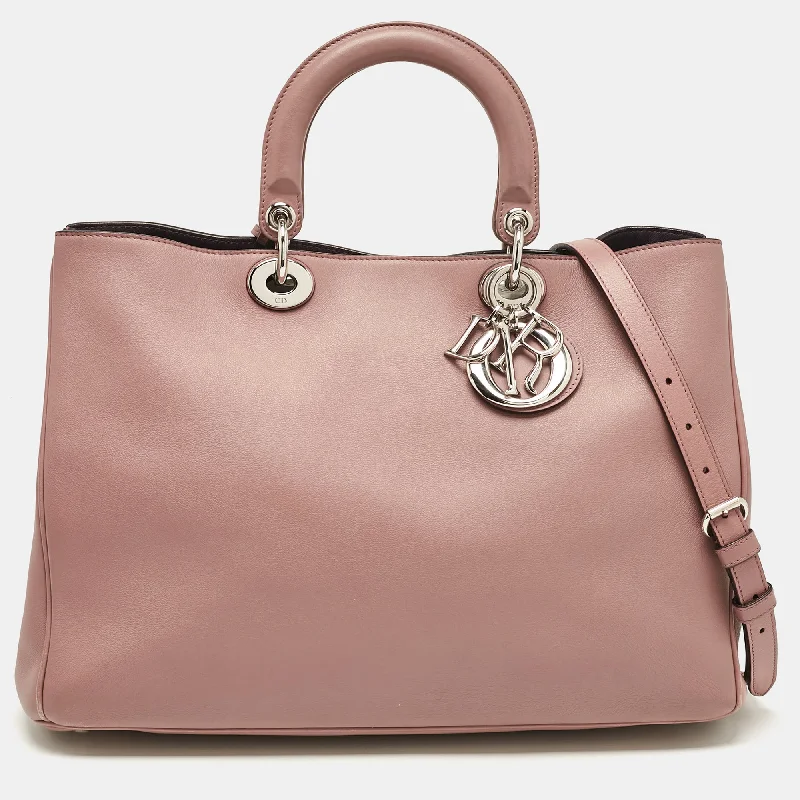 Dior Old Rose Leather Large Diorissimo Shopper Tote