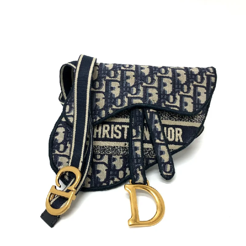 Dior Waist bag S5632CRIW Jacquard Navy saddle Women Used Authentic