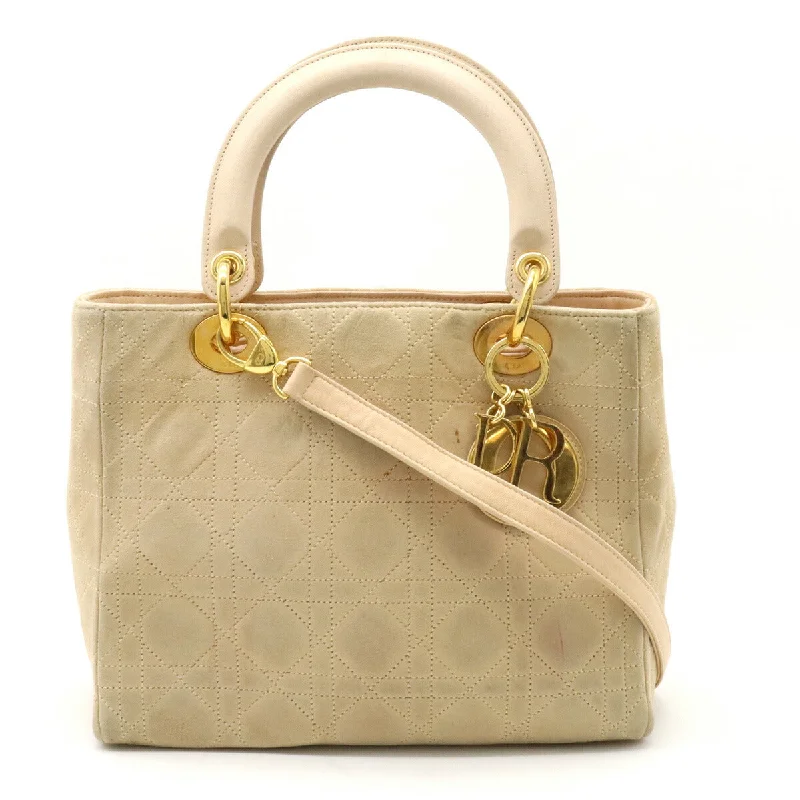 Dior Lady Dior Suede Leather Handbag