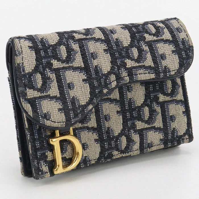 Christian Dior S5611CTZQ M928 Bloom CardHolder saddle Bifold Wallet Oblique Women