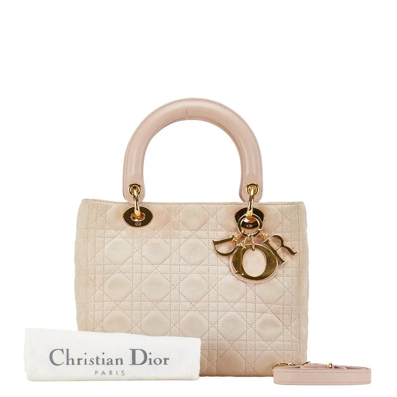 Dior Suede Lady Dior Cannage Handbag