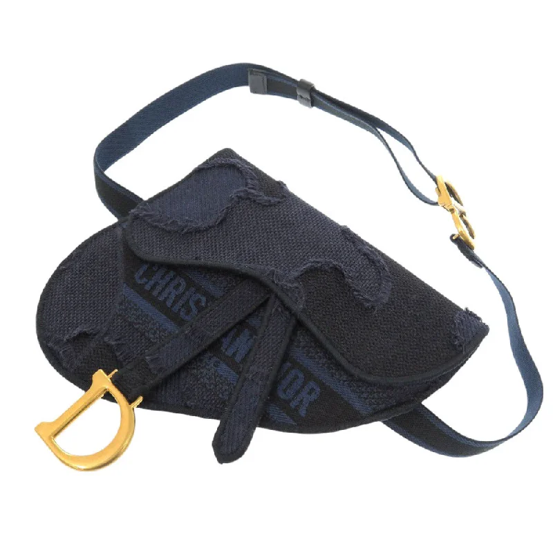 Christian Dior Waist bag canvas Navy Saddle bag