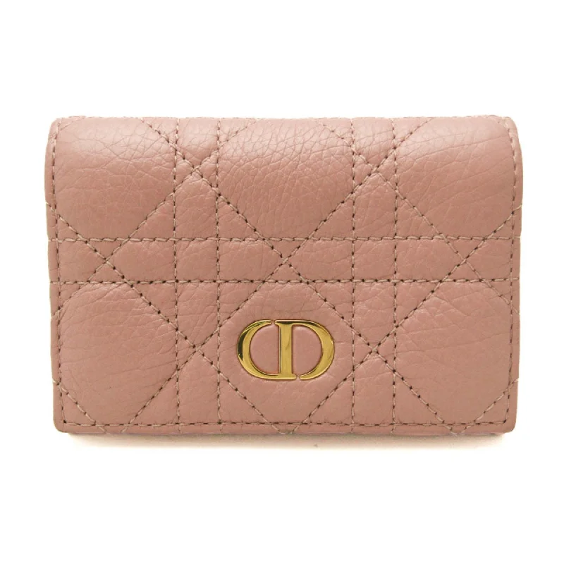 Christian Dior Cannage/Lady Dior Dior Caro Glycine Wallet S5132UWHC M413 Women's  Calfskin Wallet (bi-fold) Pink