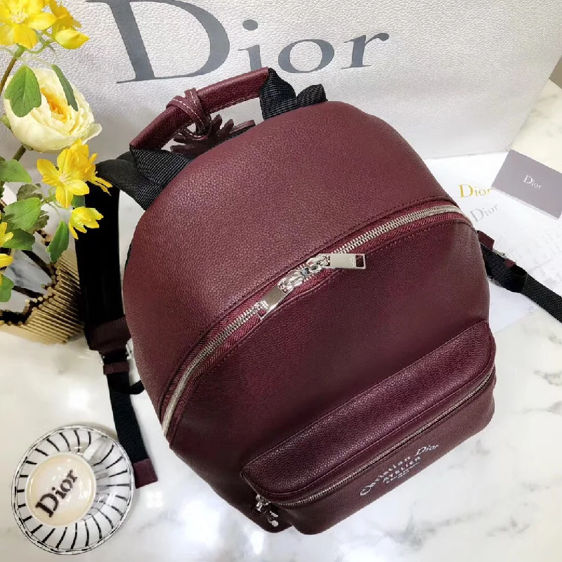 Christian Dior Rider Rucksack Backpack In Burgundy Calfskin