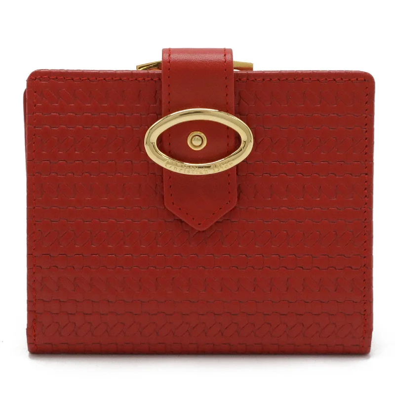 Christian Dior Bi-fold Wallet Leather Red