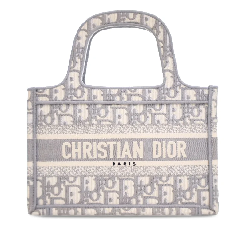 Gray Dior Mini Oblique Book Tote Handbag