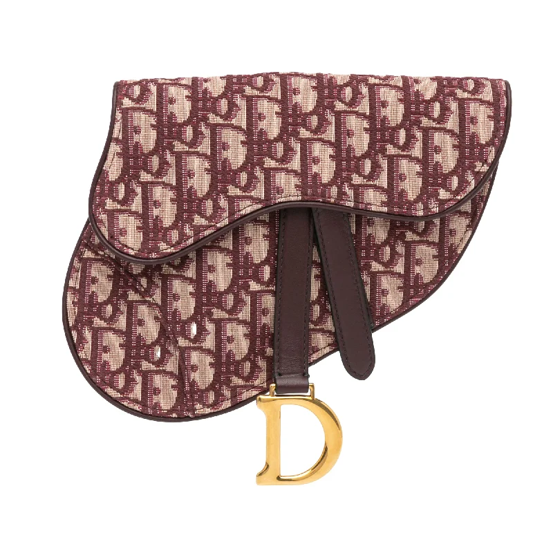 Red Dior Oblique Saddle Belt Bag