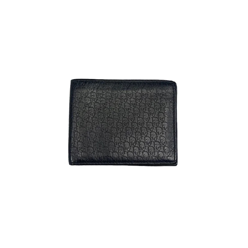 DIOR HOMME BLACK LEATHER BI-FOLD WALLET 902JFC