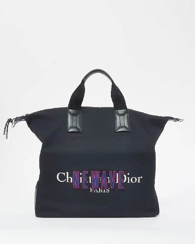 Dior Black Nylon & Blue/Red "New Wave" Graphic Convertible Tote Bag