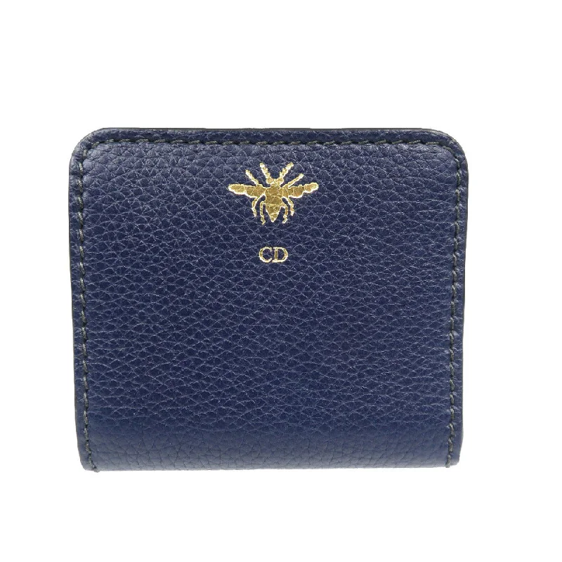 Christian Dior Bifold Wallet leather Navy