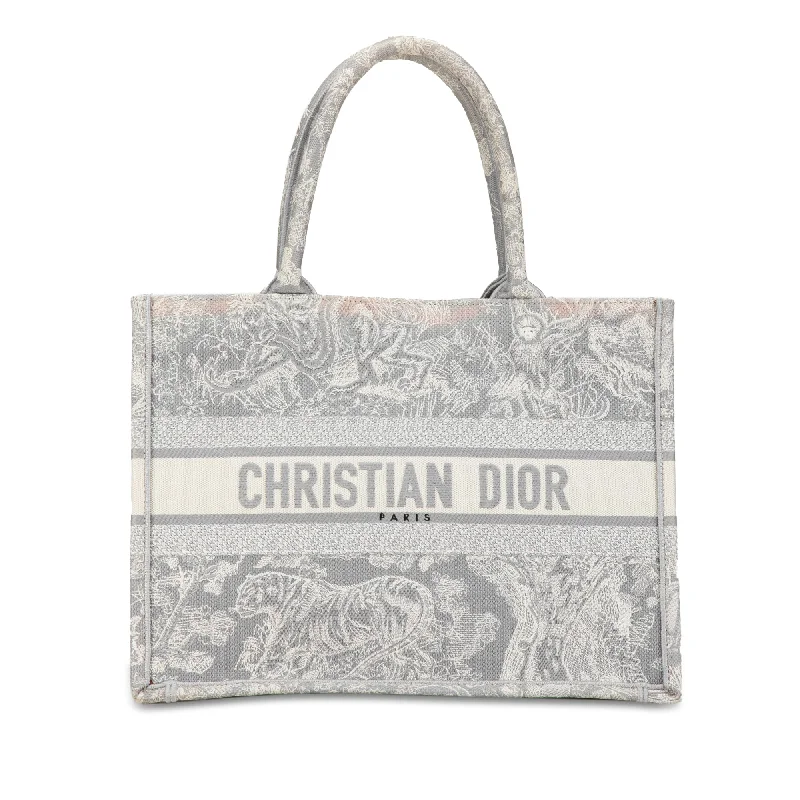 Gray Dior Medium Toile de Jouy Book Tote