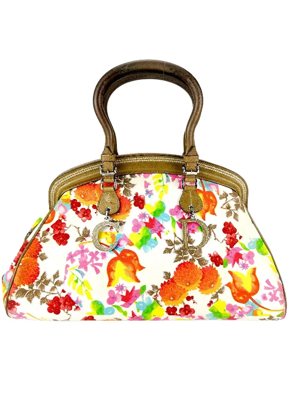 Christian Dior Floral canvas Frame Bag