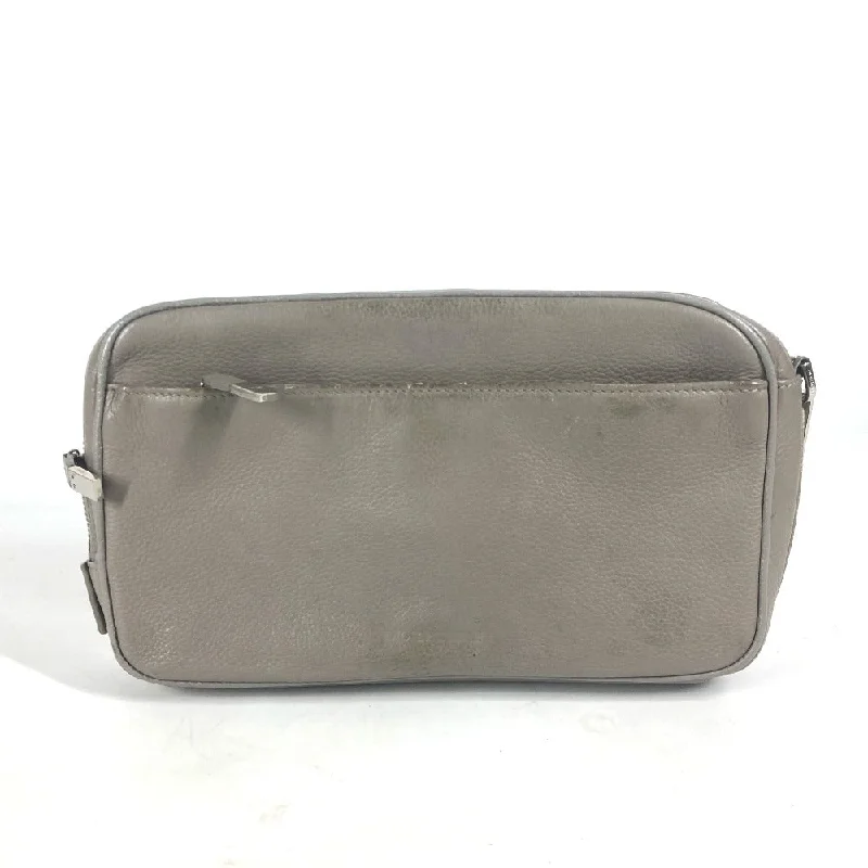 Dior business bag leather gray Pouch logo