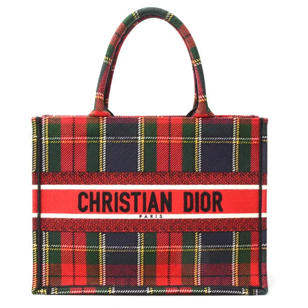 Christian Dior Book Tote Check Canvas Handbag Isetan Shinjuku Limited