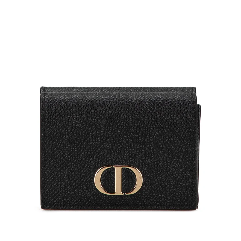 Black Dior Leather 30 Montaigne Compact Wallet