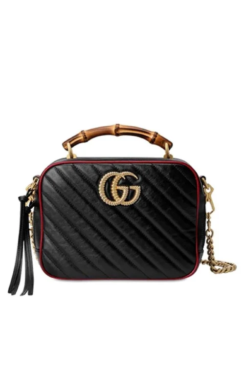 GG Marmont Small Matelassé Shoulder Bag with Bamboo Handle