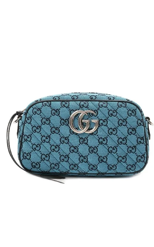 GG Marmont Quilted Crossbody Bag in Blue