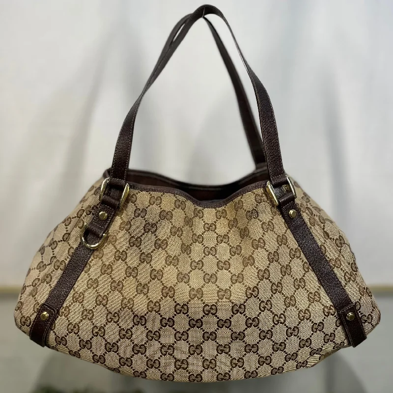 GUCCI GG Supreme Abbey Medium Brown Shoulder Bag