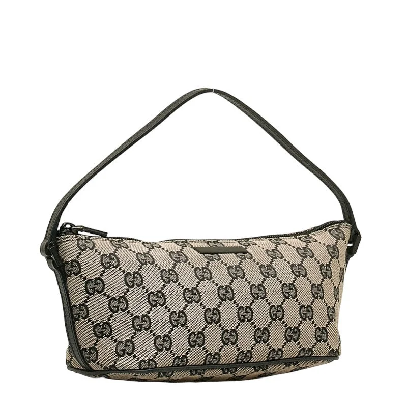 GUCCI Boat Handbag in Monogram Canvas Leather Black