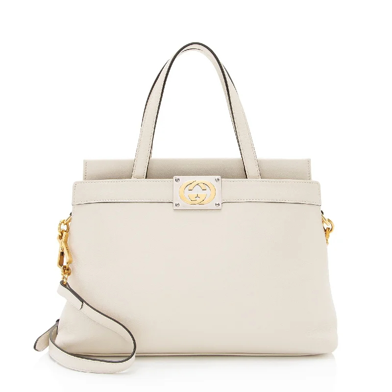 Gucci Calfskin Interlocking G Top Handle Bag (SHF-sjQV4q)