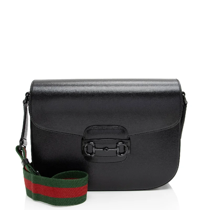 Gucci Calfskin Web Horsebit 1955 Shoulder Bag (SHF-SQoWjr)