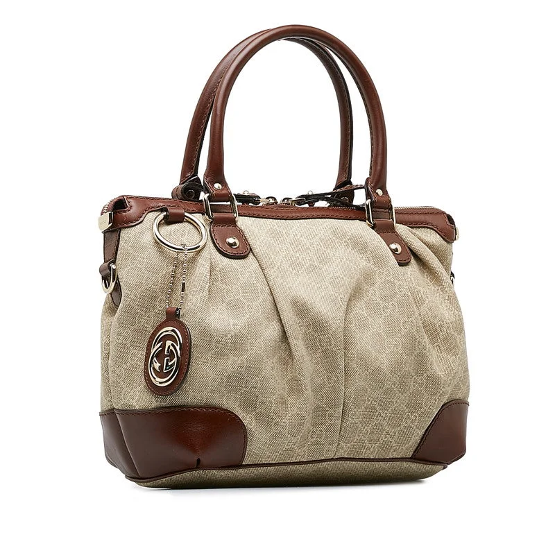 Gucci Diamante Sookie Handbag 247902 Brown Canvas Leather